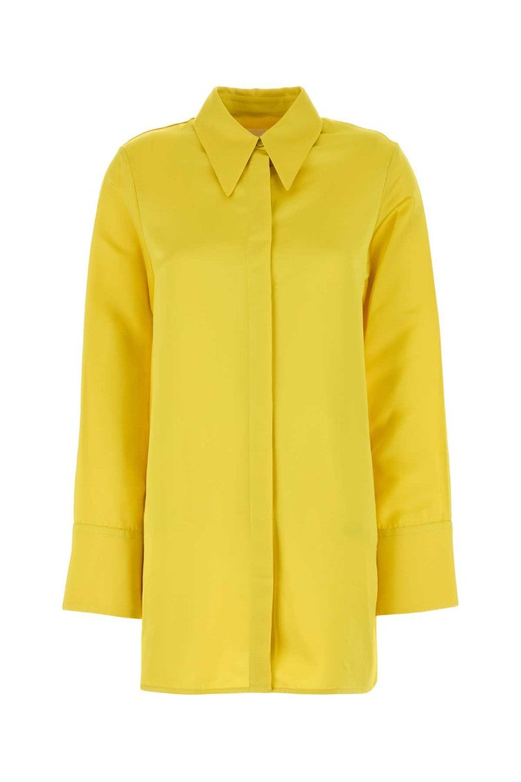 Jil Sander Yellow Satin Oversize Shirt