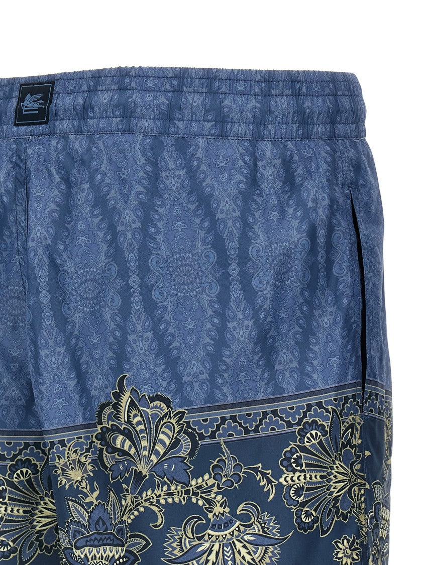 Etro Midi Boxer Swimsuit With All-Over Paisley Print