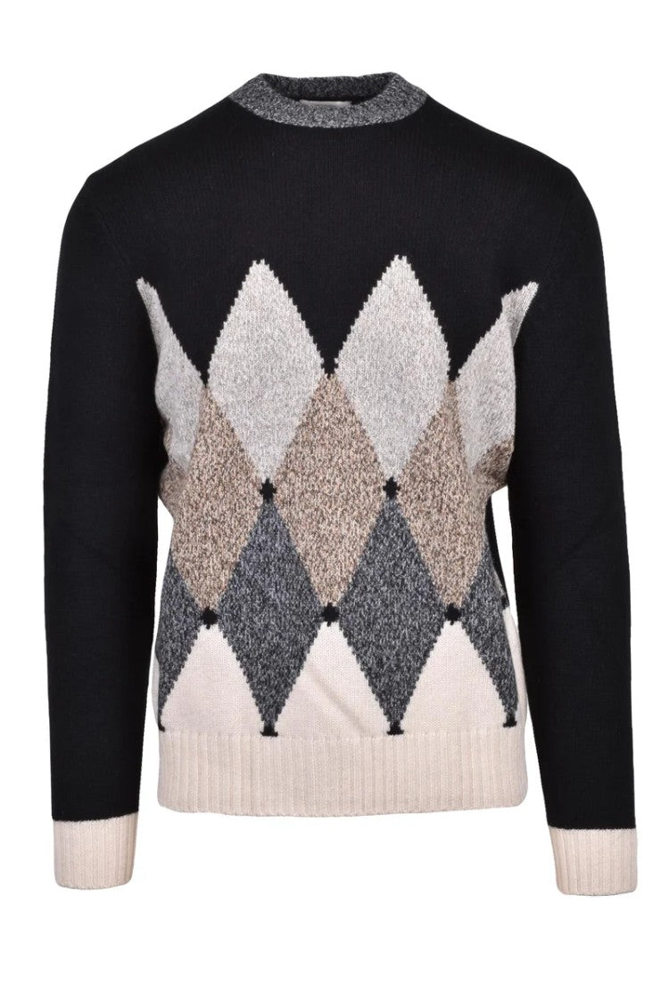 Ballantyne Crew Neck Pullover - Beige/Black