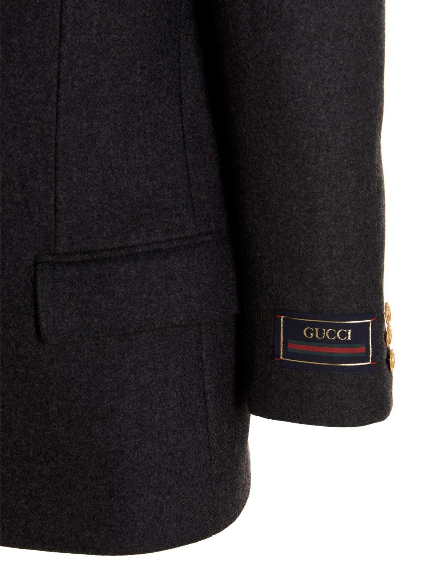 Gucci Cashmere Wool Double Breast Blazer Jacket