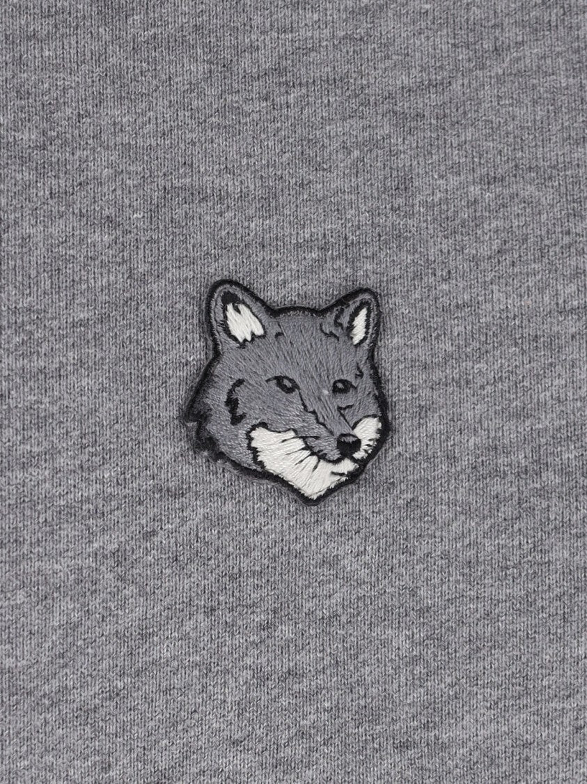 Maison Kitsuné Fox Head Organic Cotton Grey Hoodie