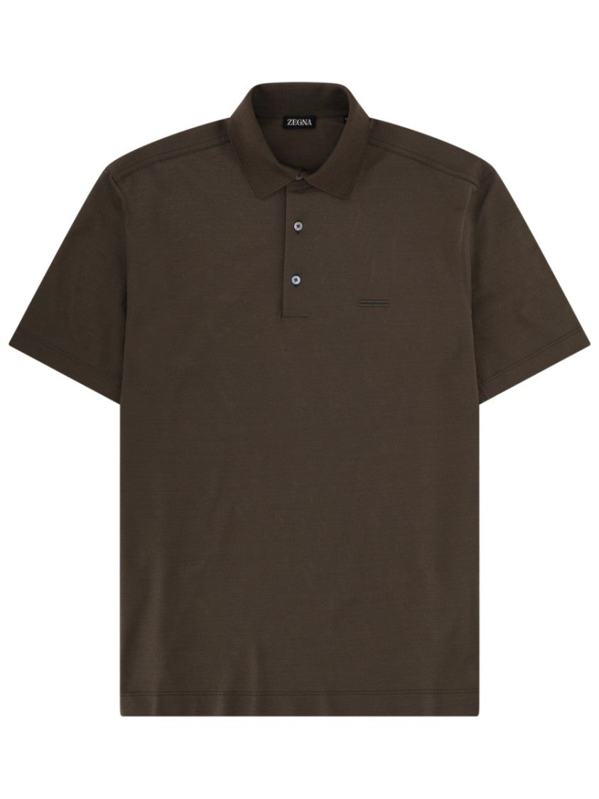 Zegna Regular Fit Cotton Short Sleeve Polo Shirt
