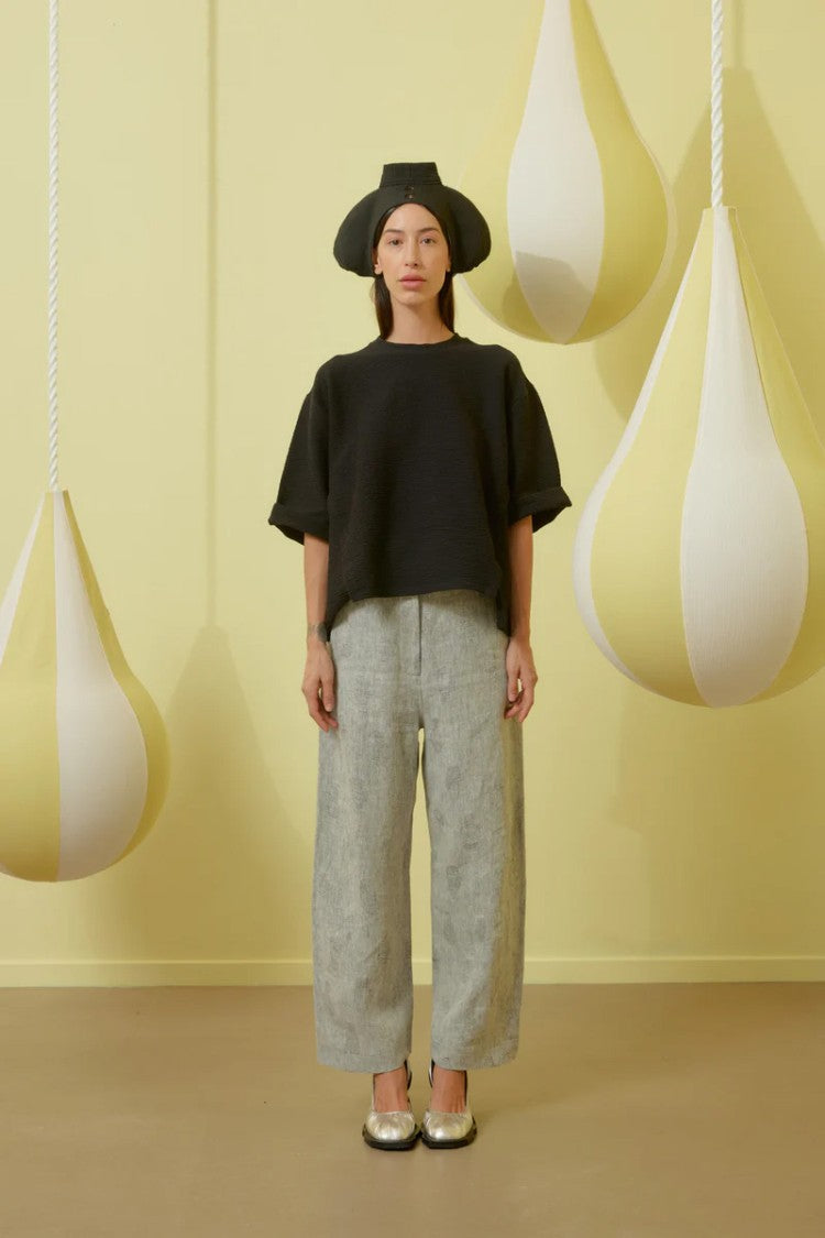 Henrik Vibskov High-Waisted Wide-Leg Pants With Textured Print