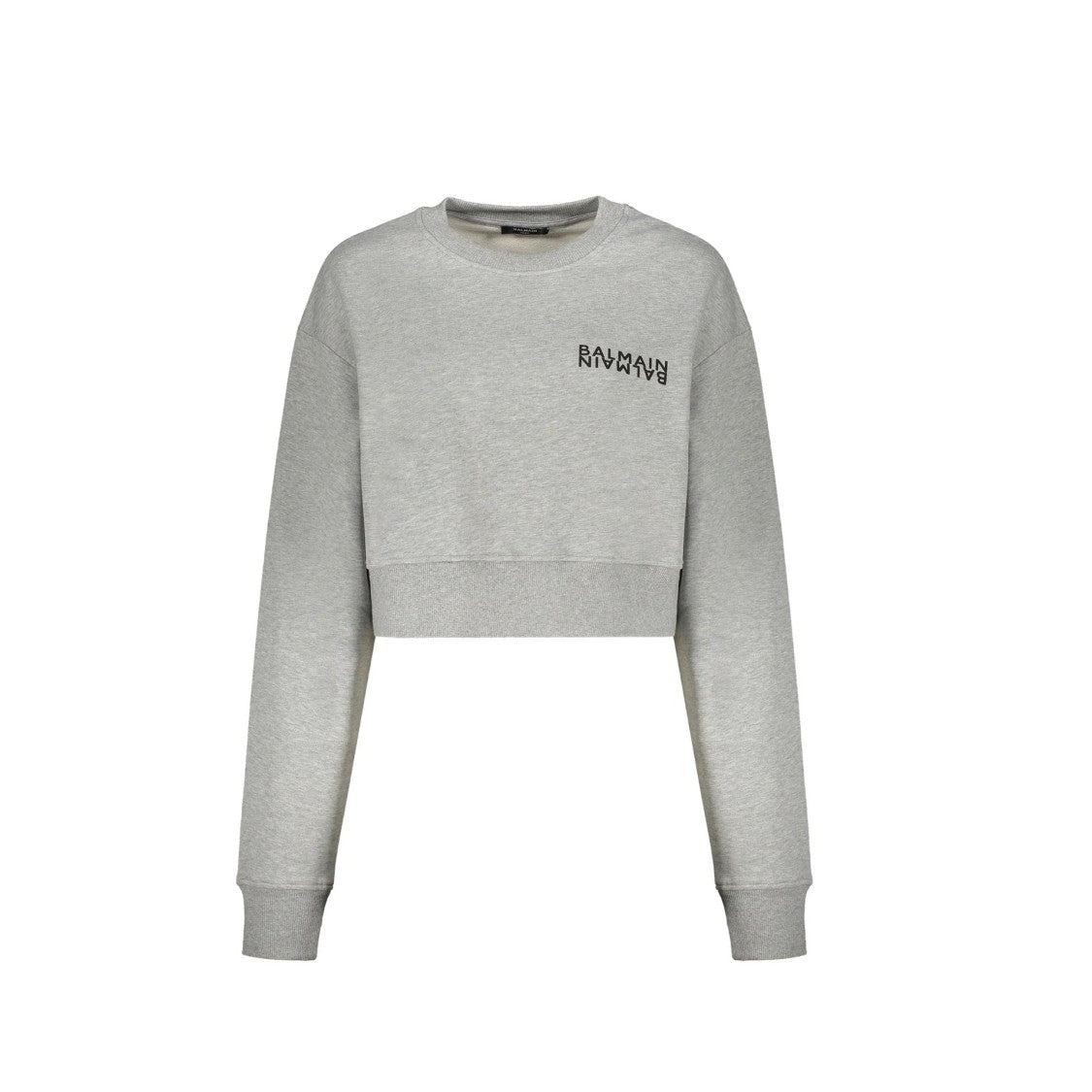 Balmain Ribbed Hem Cropped Sweatshirt