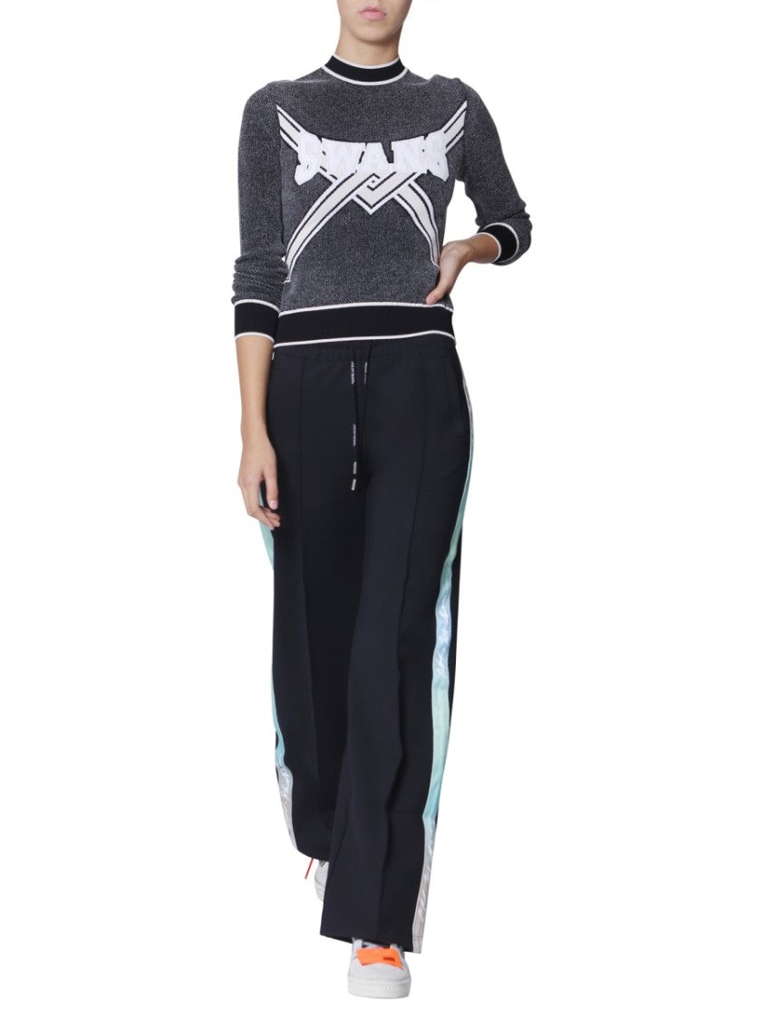 Off-White Textured Knit Cropped Sweater