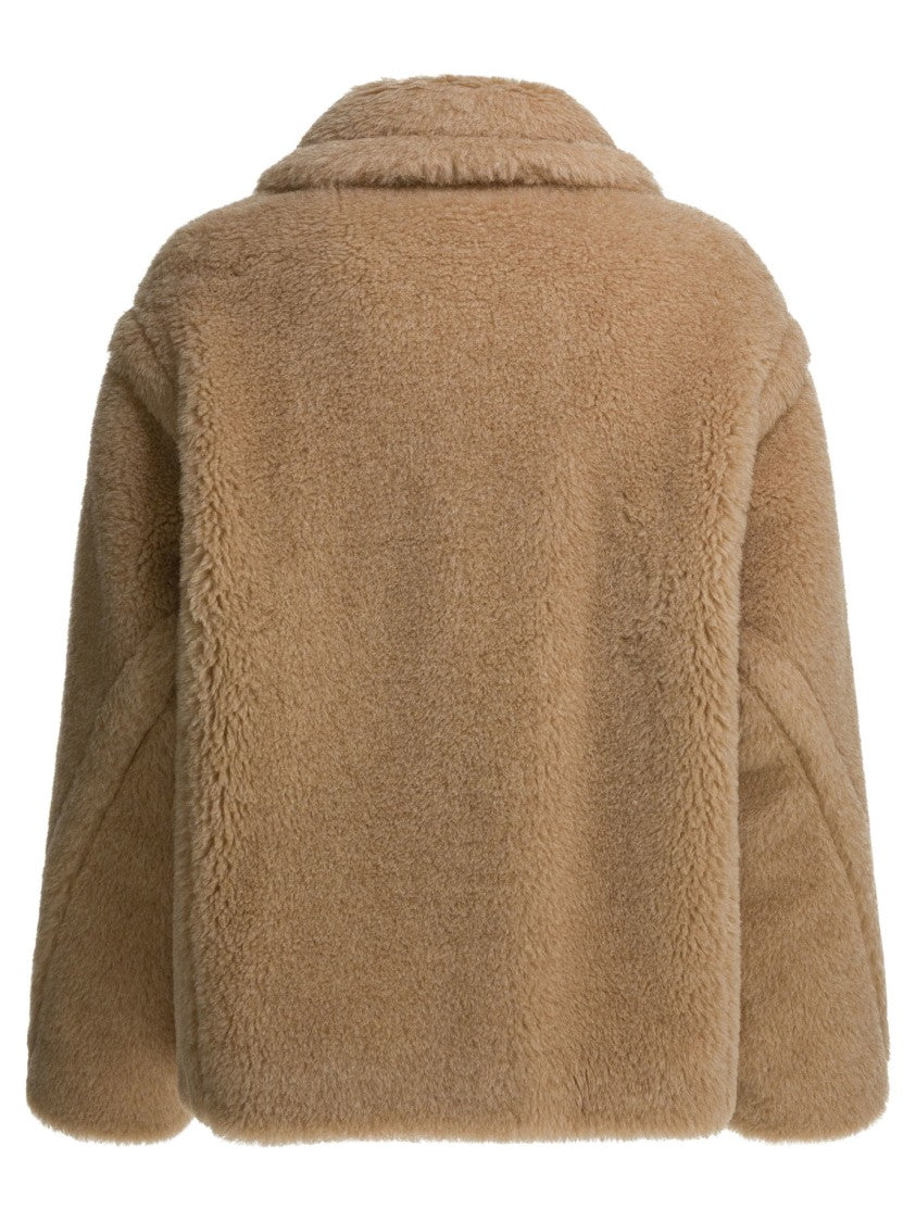 Max Mara Plush Alpaca Blend Jacket With Classic Collar