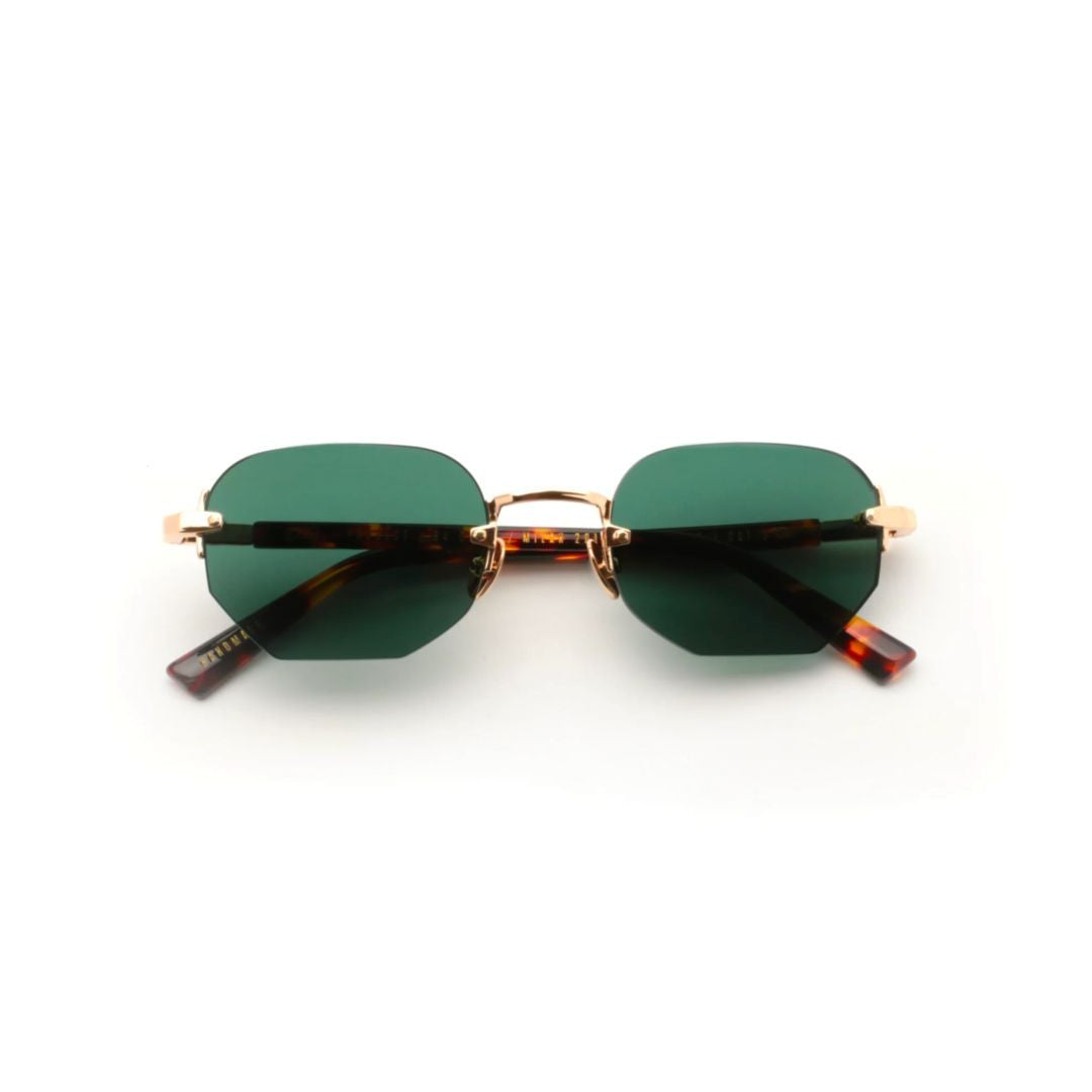 Gast Moonstone Geometric Tortoiseshell-Patterned Sunglasses With Gold Accents