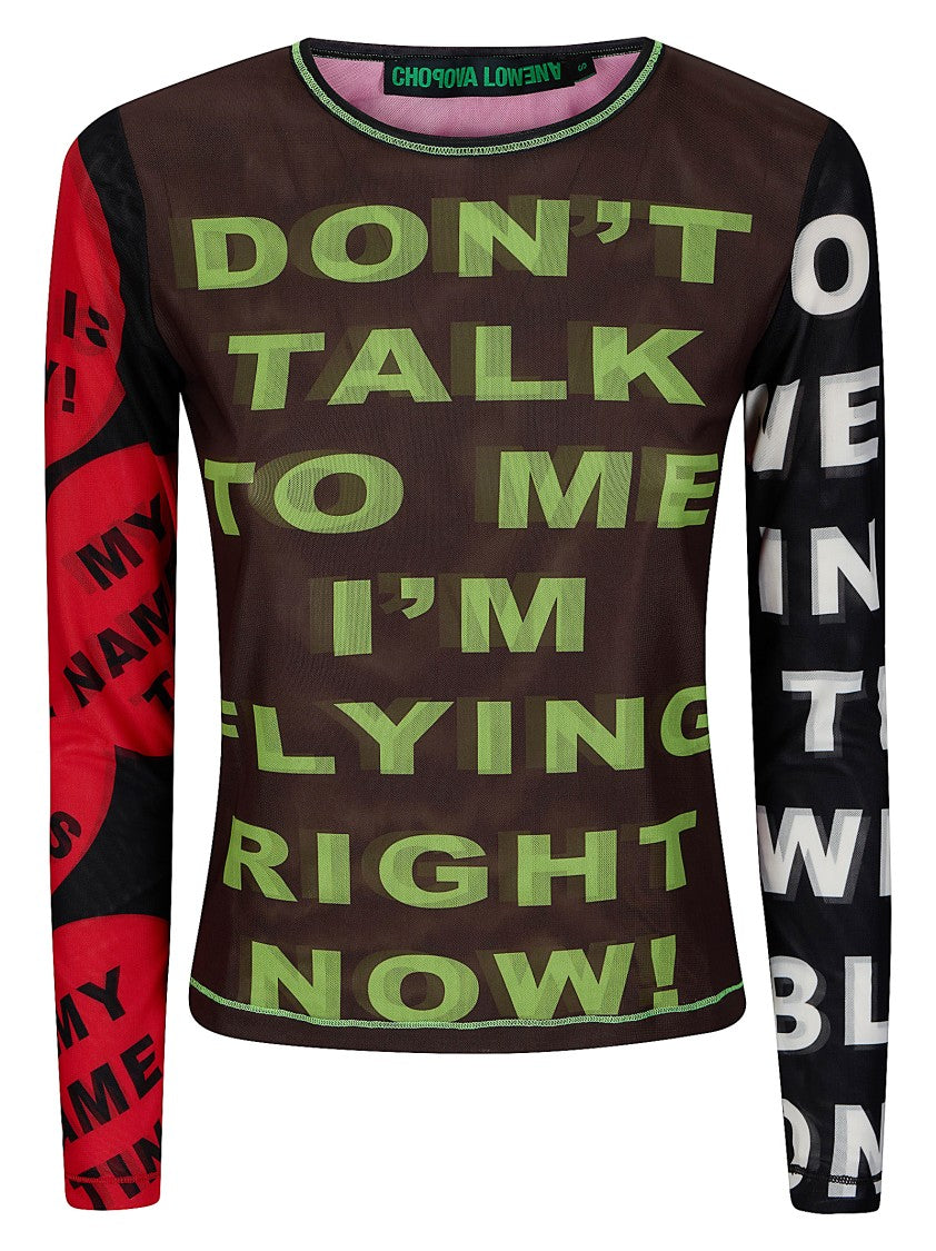 Chopova Lowena Don't Talk To Me Mesh Top