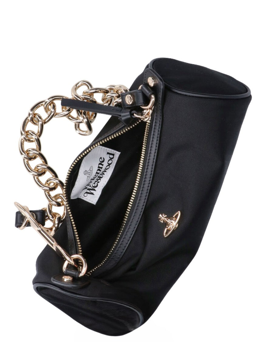 Vivienne Westwood Black Cindy Cylinder Viscose Shoulder Bag
