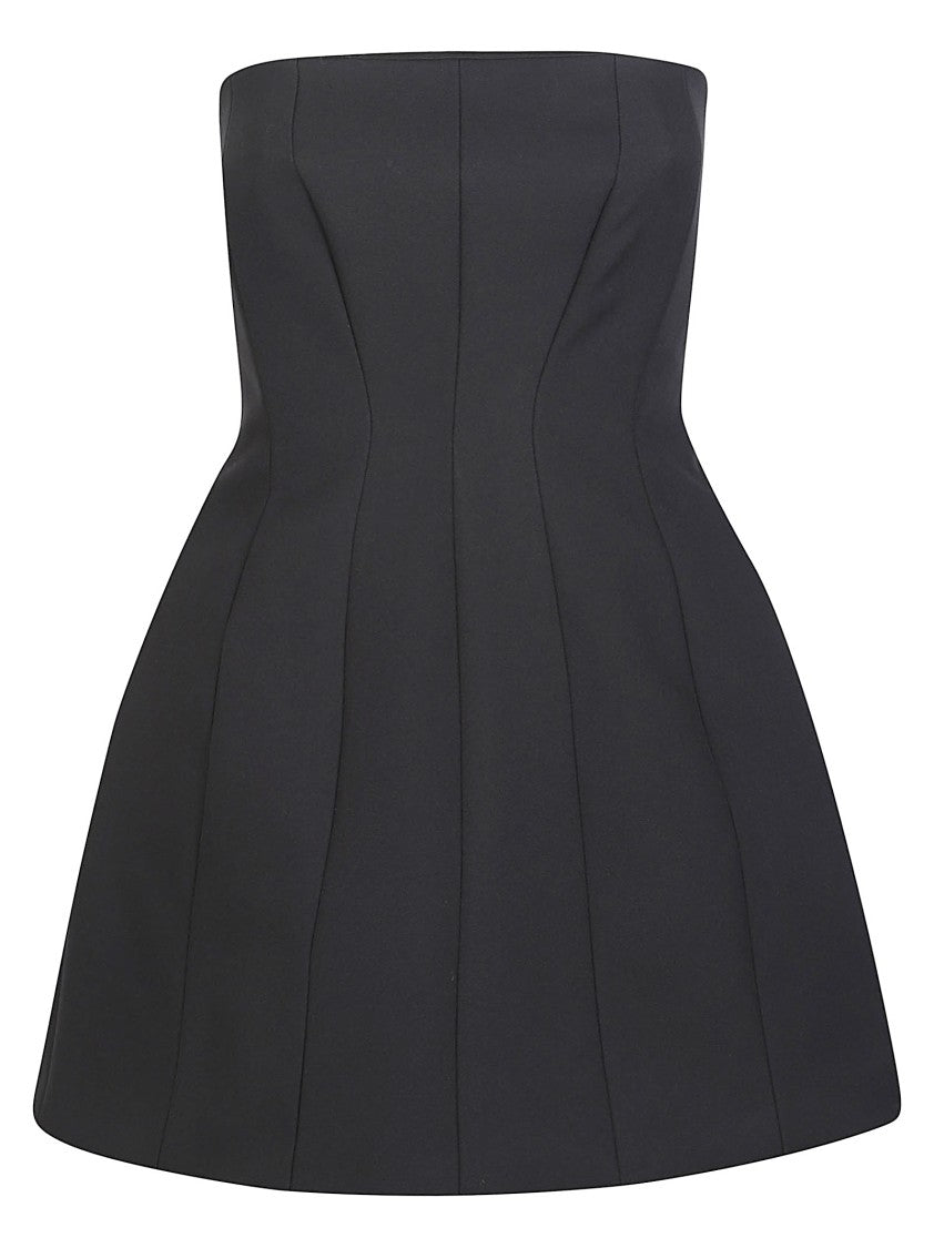 Max Mara Betel Black Structured Bustier Midi Dress