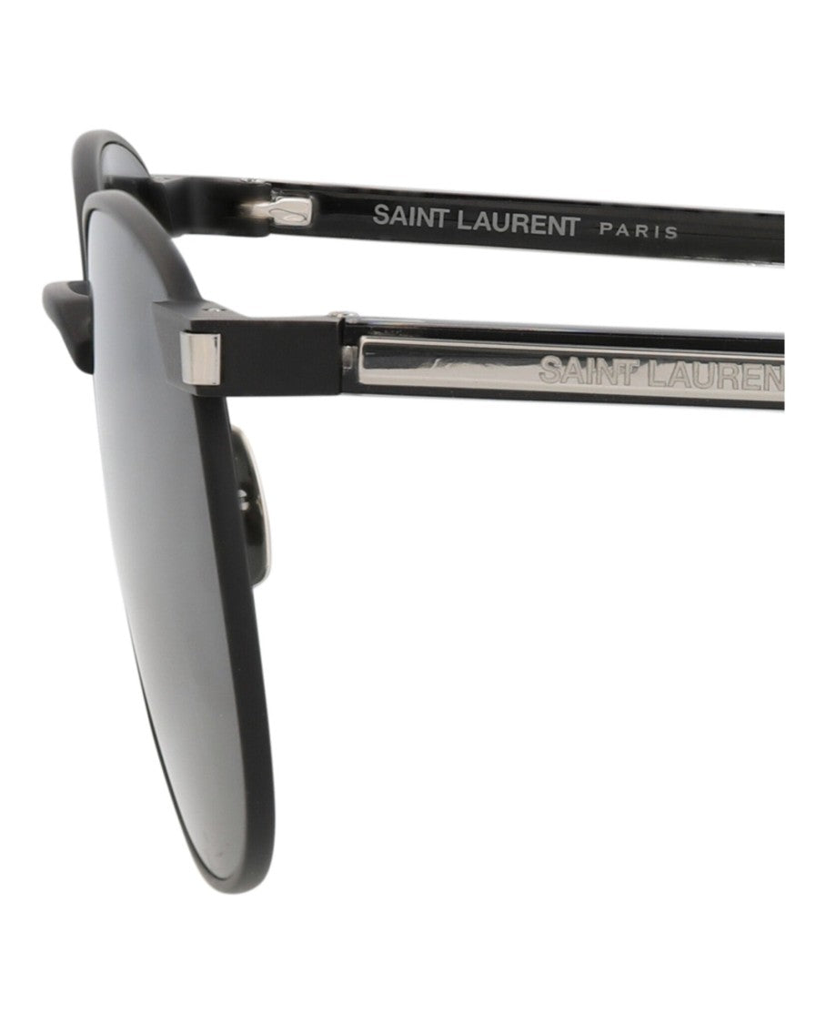 Saint Laurent Round-Frame Metal Sunglasses