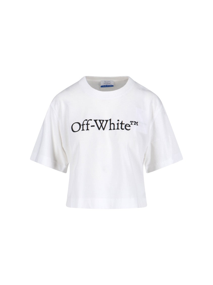 Off-White Crop Logo T-Shirt – White