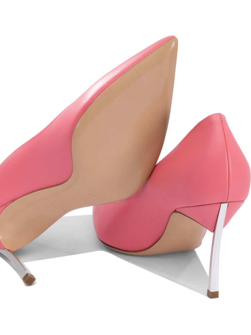 Casadei Pointed Toe Pink Leather Pumps