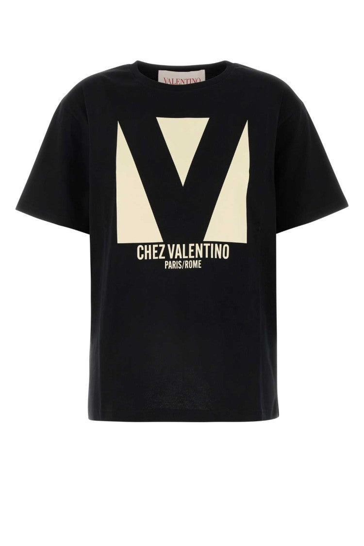 Valentino Garavani Black Cotton T-Shirt
