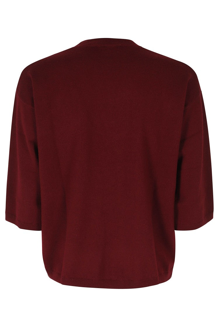 Seventy Burgundy Crew-Neck Sweater With Ribbed Trim