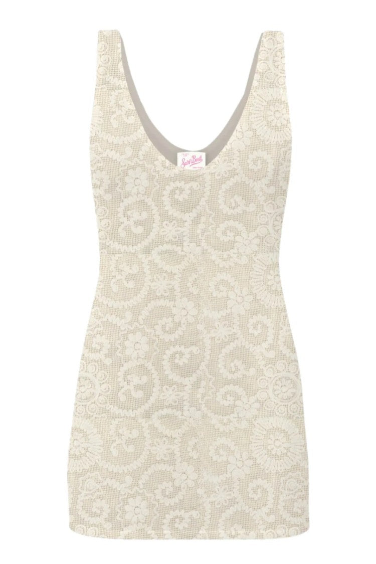 Mc2 Saint Barth Tailored Mini Dress With Floral Texture