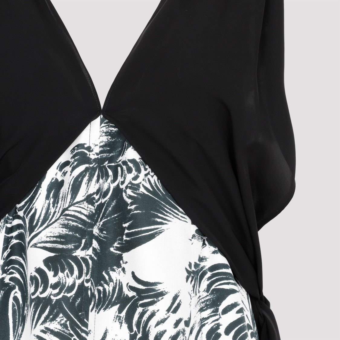 Bottega Veneta Black Silk Printed Silk Long Dress
