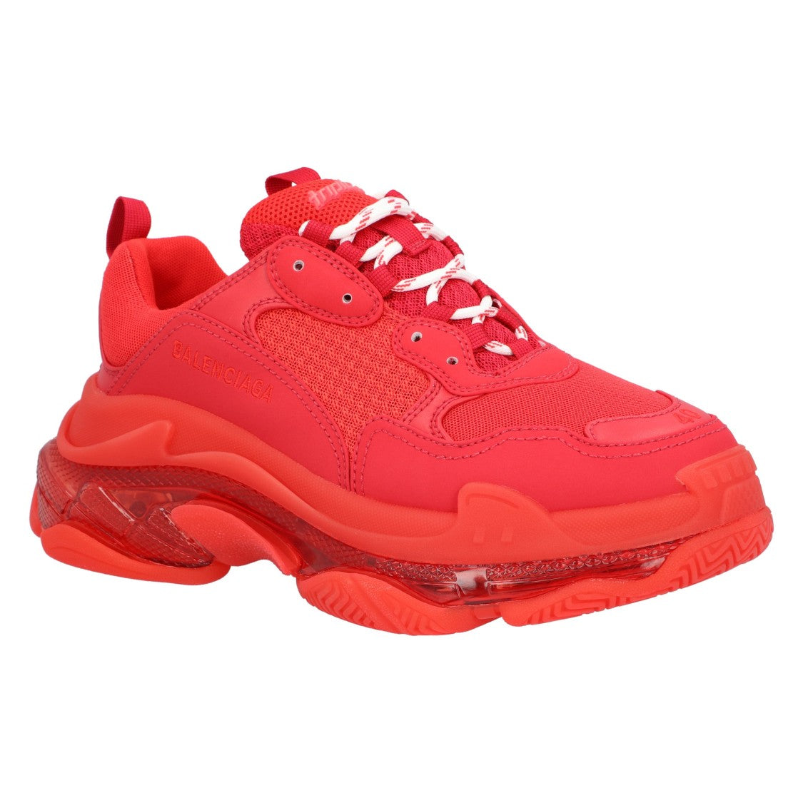 Balenciaga Triple S Clear Sole Sneaker In Red