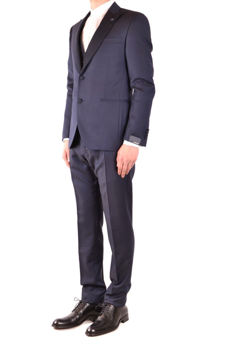 Lardini Tailored Blue Blazer With Notch Lapels
