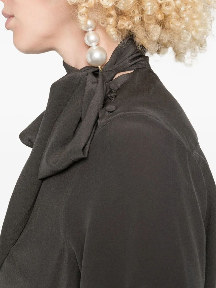 Ermanno Scervino High Neck Silk Shirt
