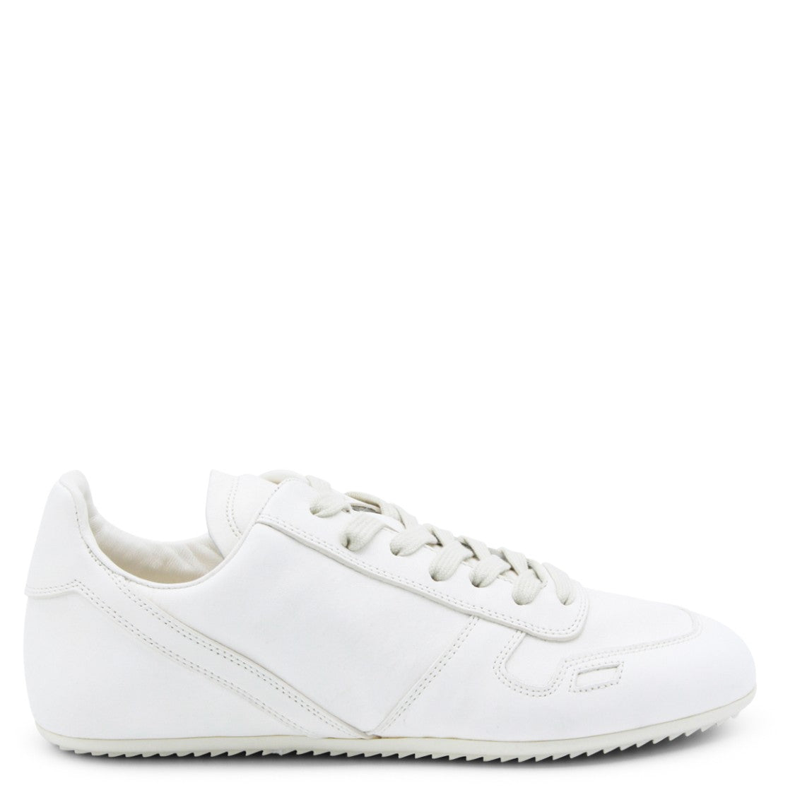 Rick Owens White Leather Shark Sole Sneakers