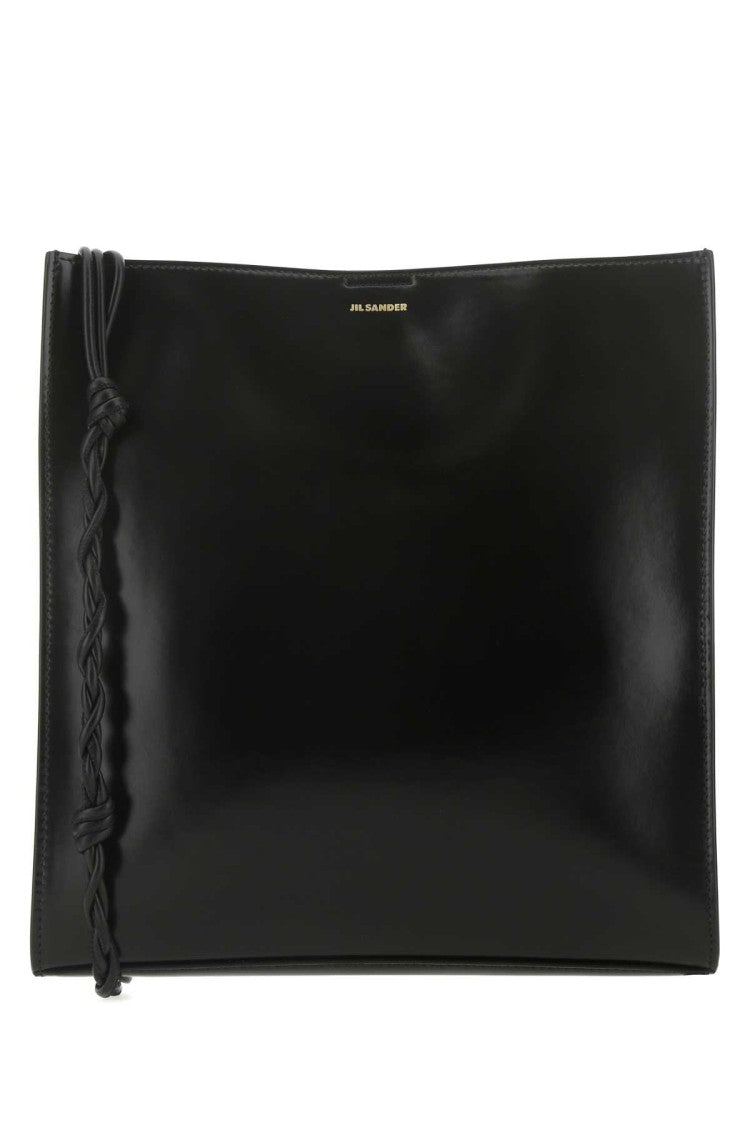Jil Sander Black Leather Large Tangle Shoulder Bag