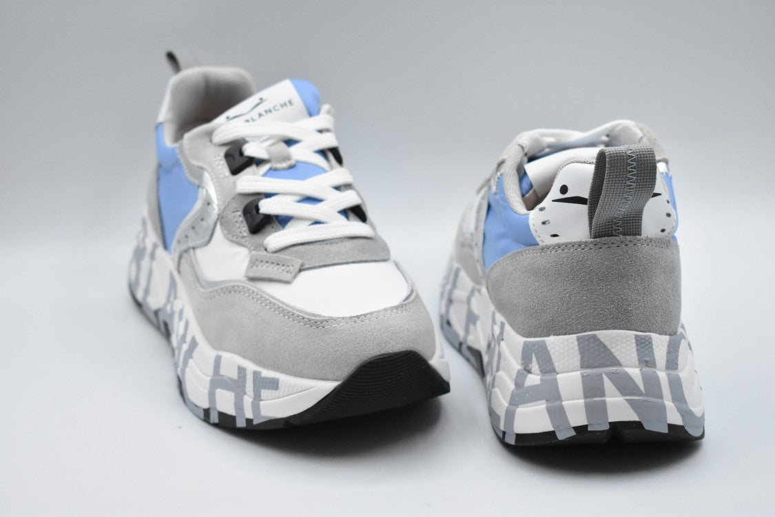 Voile Blanche White And Light Blue Accents Sneakers