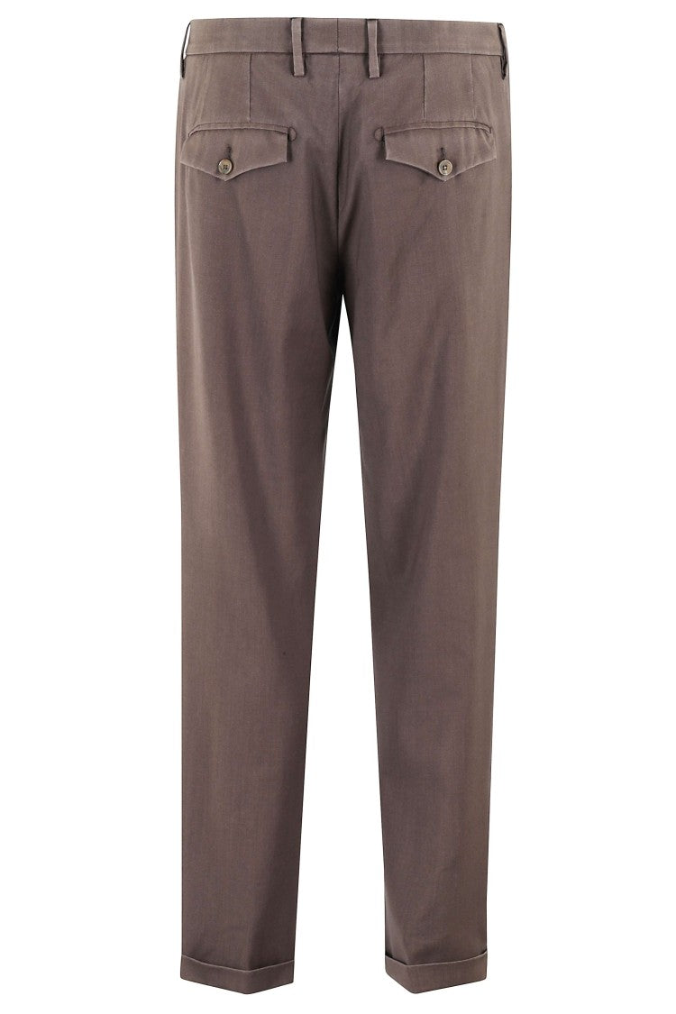 Myths Brown Zeus Turn-Up Waist Loops Wool Trousers