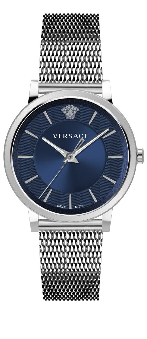 Versace Analog Quartz Watch With Luminous Hands And Fixed Bezel