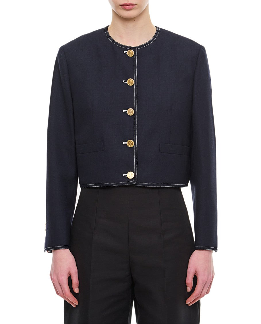 Thom Browne Box Pleated Cardigan Jacket