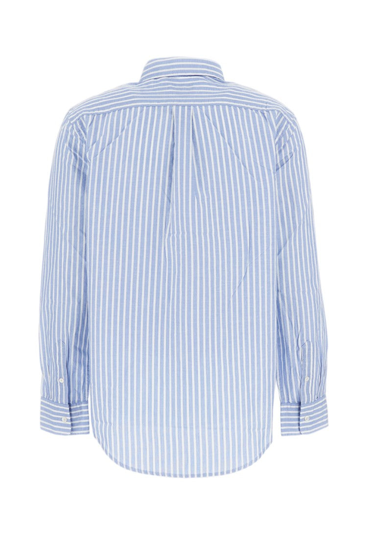 Polo Ralph Lauren Vertical Striped Cotton Blend Sports Shirt With Iconic Logo