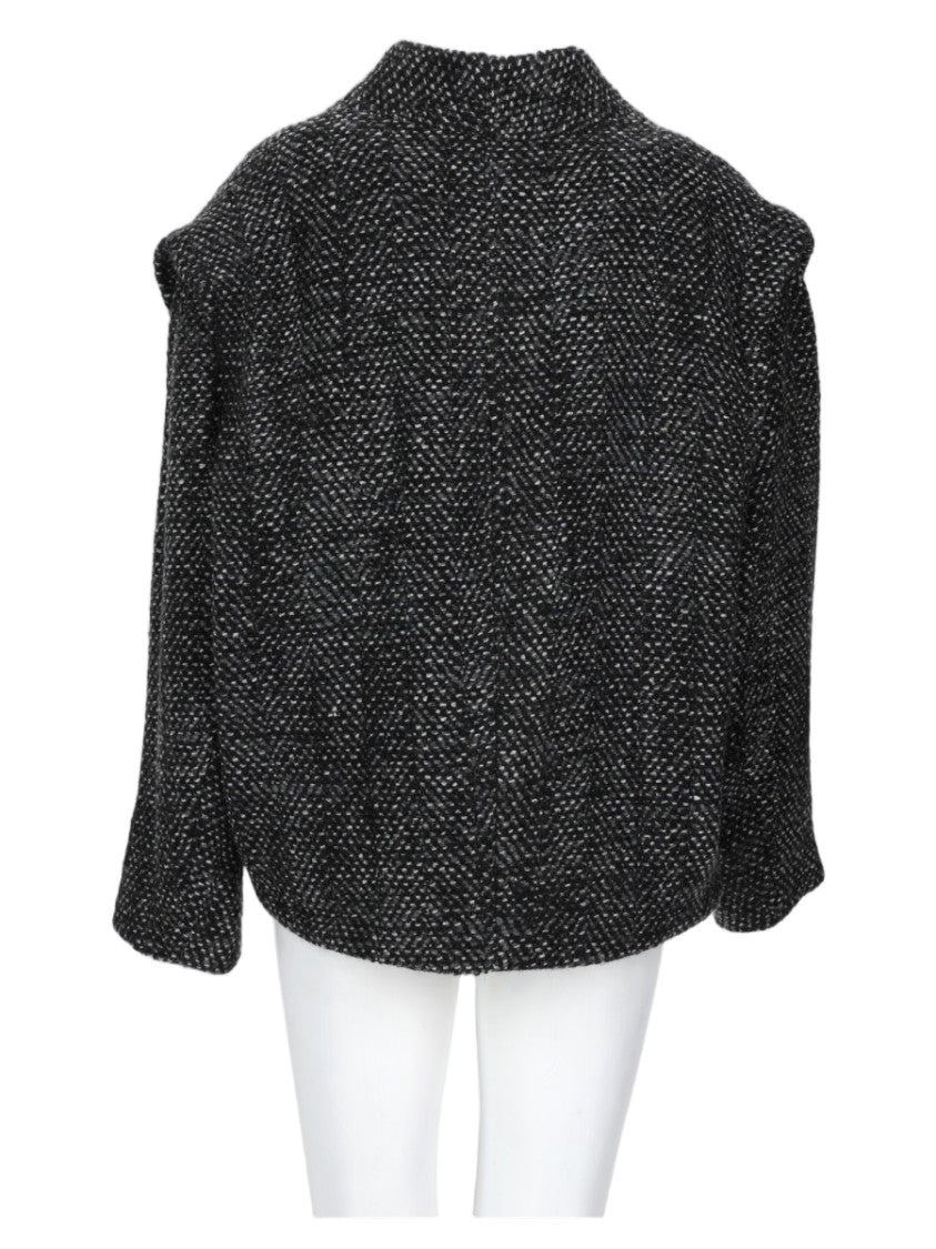 Isabel Marant Étoile Textured Grey Jacket With Cropped Silhouette And V-Neckline