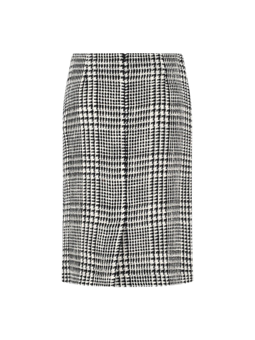 Gianluca Capannolo Houndstooth Midi Skirt – White