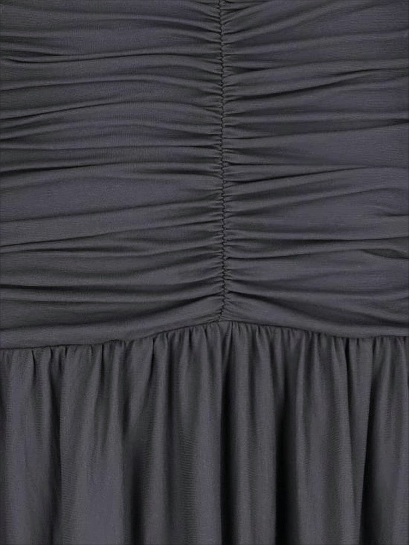 Paloma Wool Ruched Midi Dress With Gathered Skirt