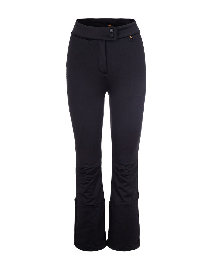 K-Way Sci Softshell Black Technical Pants With Ergonomic Design