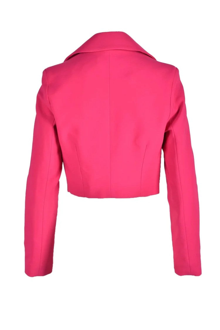 Feminista Fuchsia Cropped Polyester-Blend Jacket