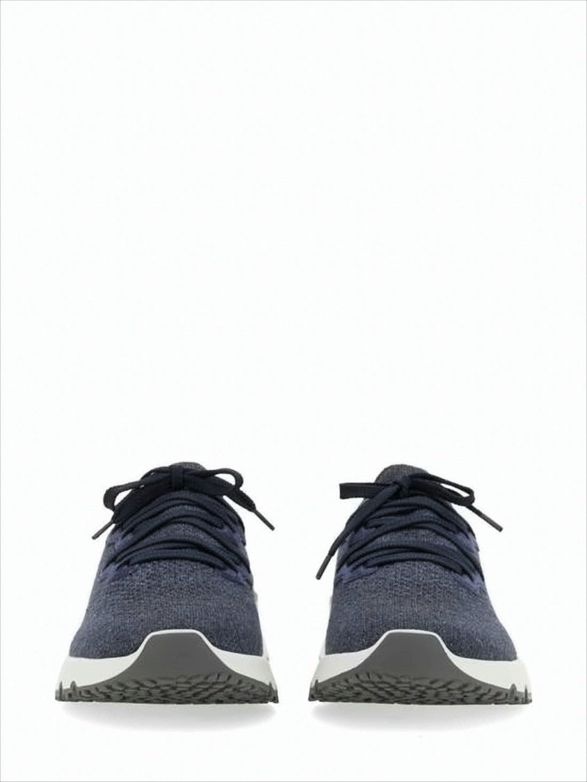 Brunello Cucinelli Breathable Knit Mesh Lace-Up Sneakers