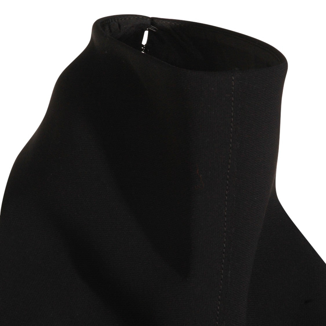 Khaite Sleek Black Top With High Collar And Open Back Detail