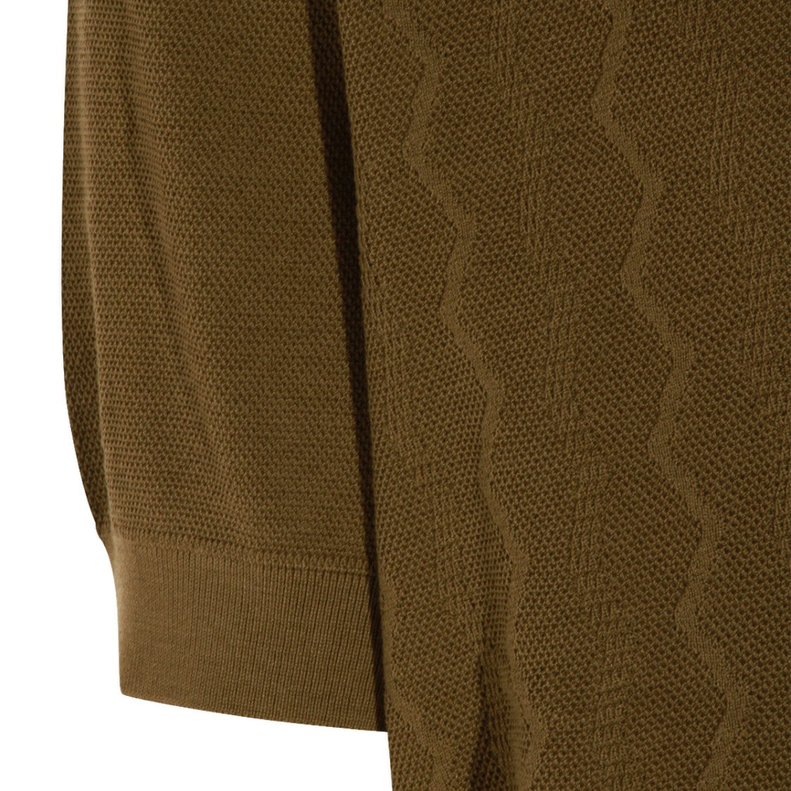 Piacenza Cashmere Short-Sleeve Knit Top With Zigzag Texture And Ribbed Finish