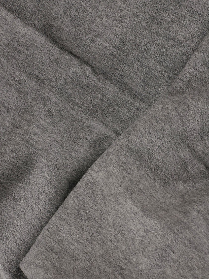Max Mara Medium-Grey Fringed Scarf With Soft Texture