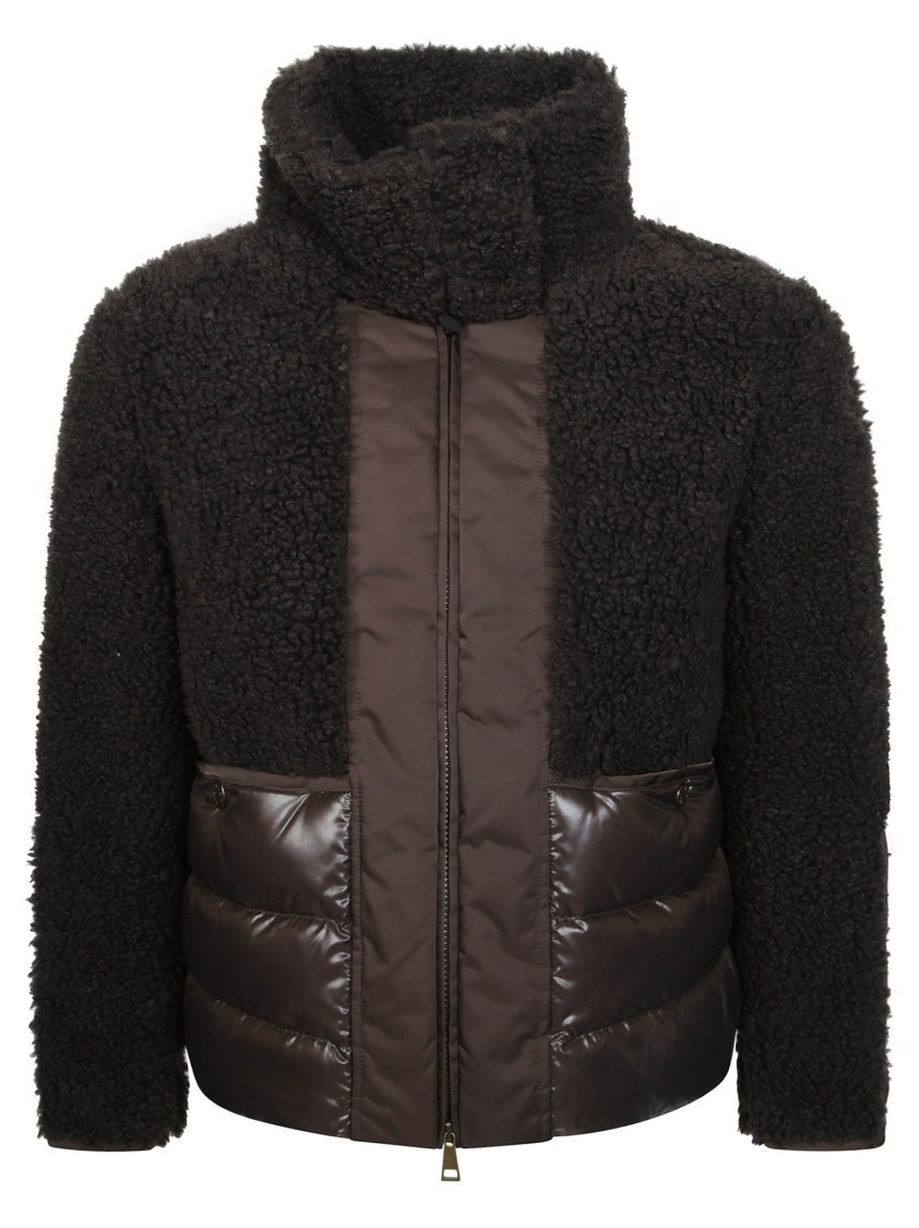 Moncler Glorieux High Collar Padded Hem Fleece Jacket