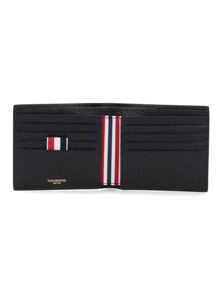 Thom Browne Textured Bifold Wallet With Striped Interior Detail
