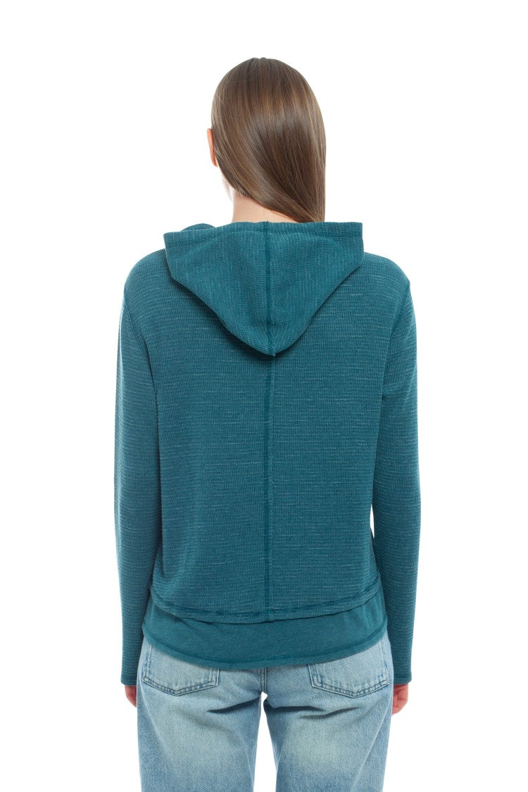 Wilt Long Sleeve Double Peplum Hoodie