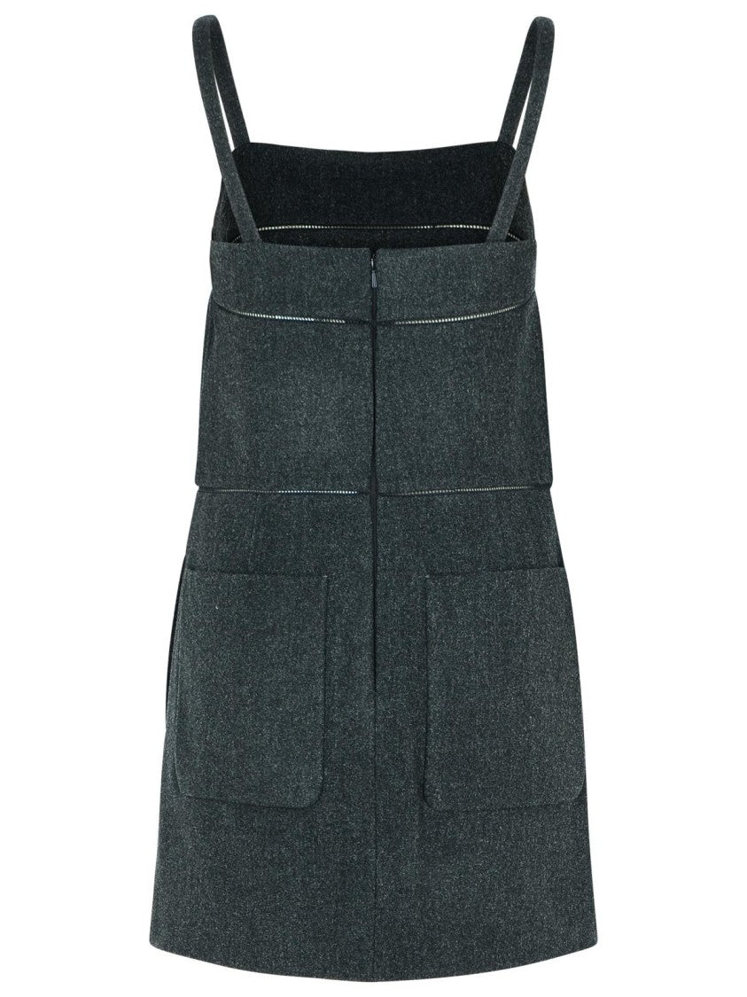 Max Mara Leale' Grey Virgin Wool Dress
