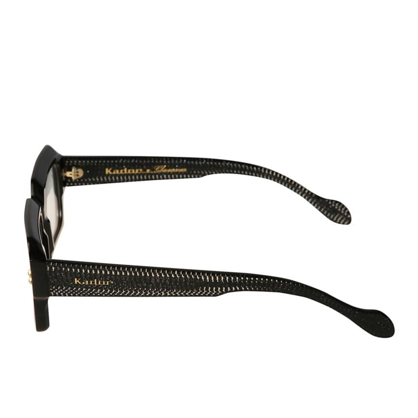 Kador Evy Glamour Textured Rectangular Frame Eyeglasses With Gold Accents