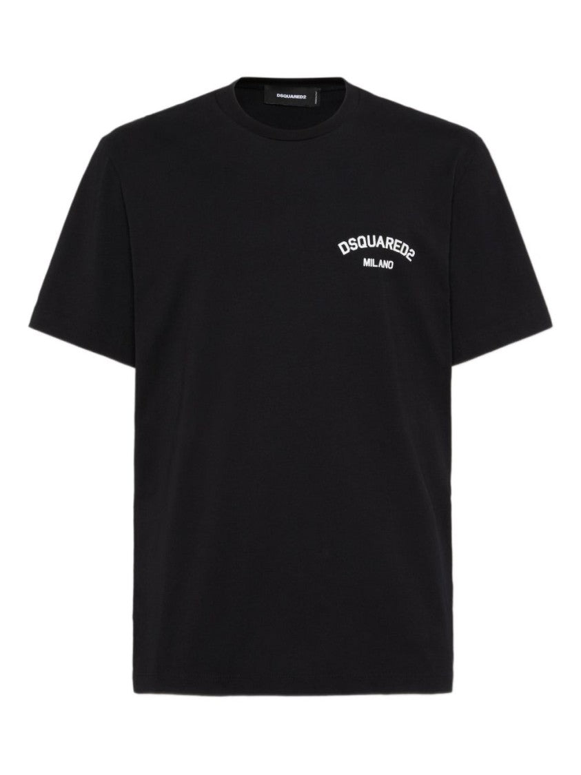 Dsquared2 Black Crew Neck T-Shirt With Logo Print