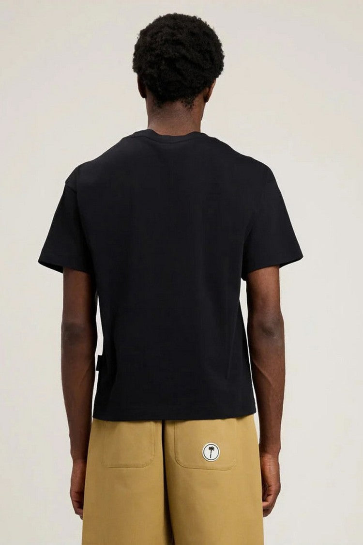 Palm Angels Black Cotton Printed T-Shirt