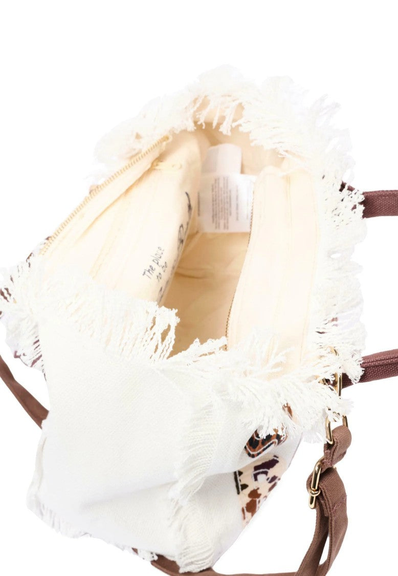 Mc2 Saint Barth White Colette Cotton Handbag