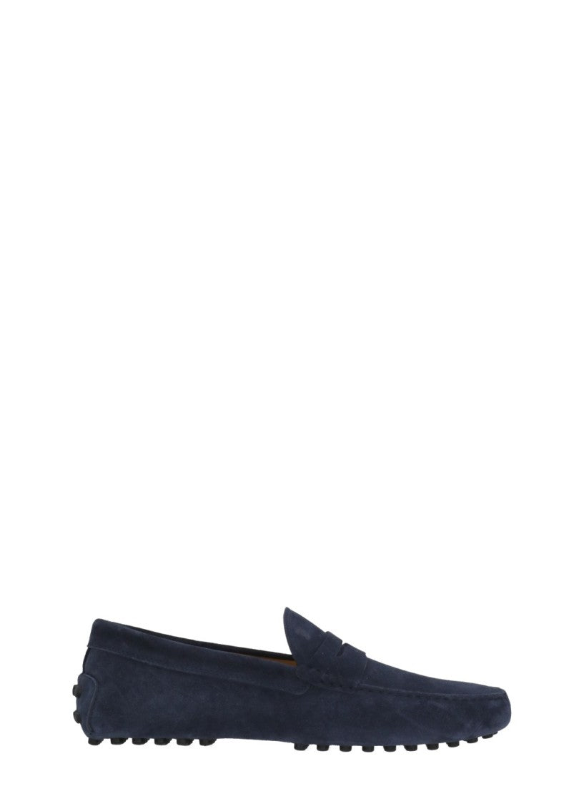 Tod's Blue Suede Leather Loafers
