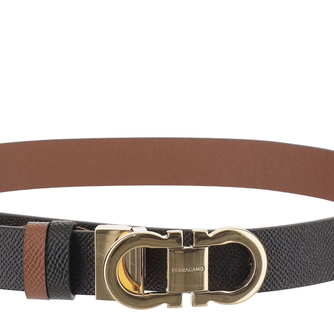 Salvatore Ferragamo Reversible Leather Belt With Double-Hook Buckle